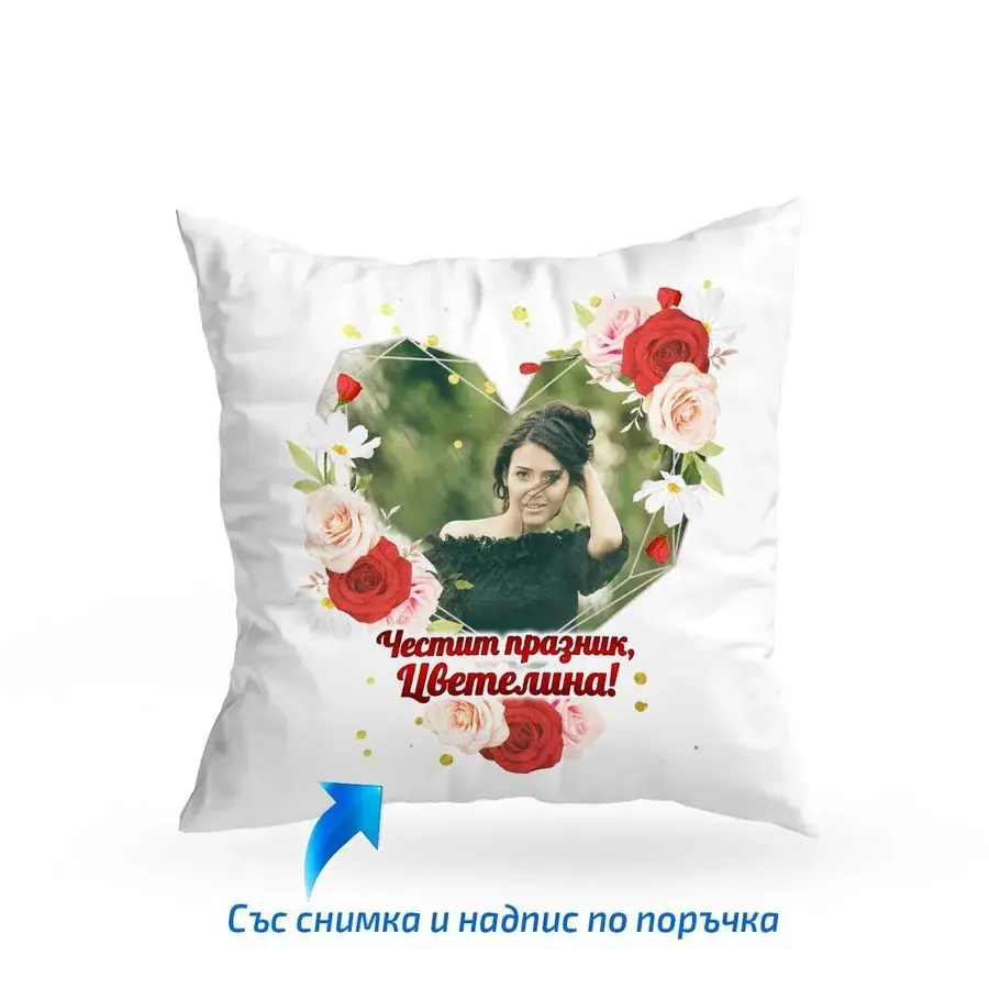 Възглавница с цветя дизайн 2